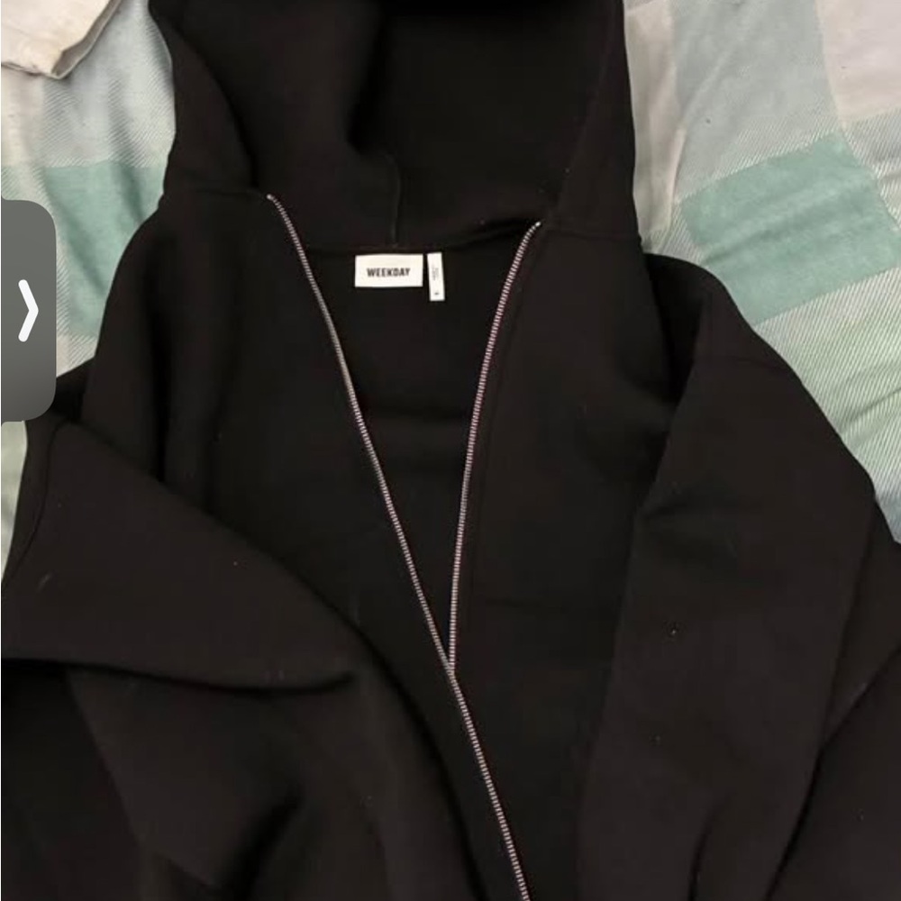 Black Zip-Up Hoodie Weekday